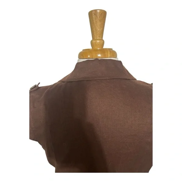 Maggie London, Safari utility dress. Brown Button-Down Dress - Picture 8 of 15
